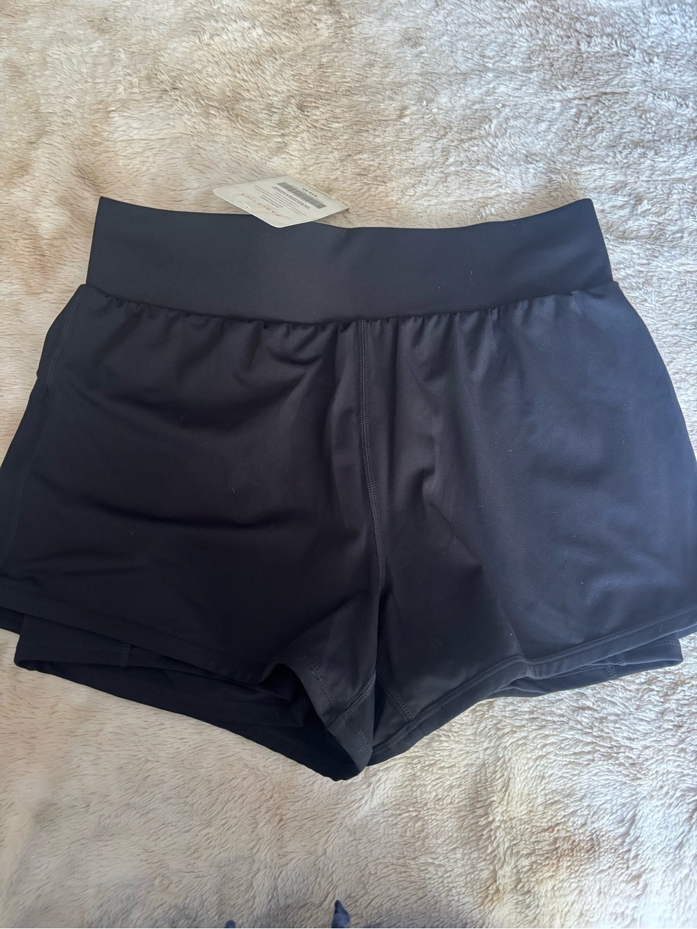 Fabletics Black High-Rise Athletic Shorts with Wide Waistband - Picture 5 of 8